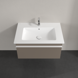 Тумба под раковину Villeroy & Boch Venticello 75,3х50,2 см ДСП трюфель серый/ручка алюминий белый A93402VG