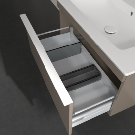 Тумба под раковину Villeroy & Boch Venticello 75,3х50,2 см ДСП трюфель серый/ручка алюминий белый A93402VG