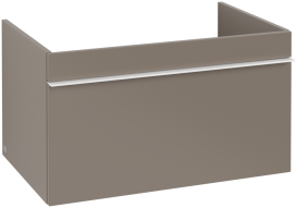 Тумба под раковину Villeroy & Boch Venticello 75,3х50,2 см ДСП трюфель серый/ручка алюминий белый A93402VG