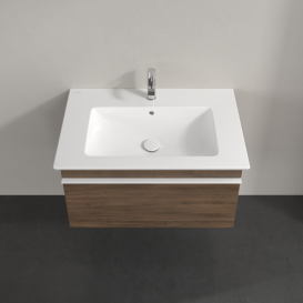 Тумба под раковину Villeroy & Boch Venticello 75,3х50,2 см ДСП дуб аризона/ручка алюминий белый A93402VH