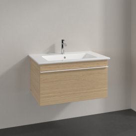 Тумба под раковину Villeroy & Boch Venticello 75,3х50,2 см ДСП северный дуб/ручка алюминий белый A93402VJ