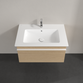 Тумба под раковину Villeroy & Boch Venticello 75,3х50,2 см ДСП северный дуб/ручка алюминий белый A93402VJ