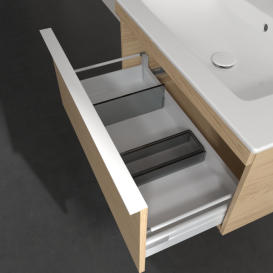 Тумба под раковину Villeroy & Boch Venticello 75,3х50,2 см ДСП северный дуб/ручка алюминий белый A93402VJ