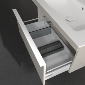 Тумба под раковину Villeroy & Boch Venticello 75,3х50,2 см ДСП мягкий серый/ручка алюминий белый A93402VK