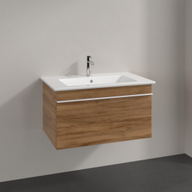 Тумба под раковину Villeroy & Boch Venticello 75,3х50,2 см ДСП дуб канзас/ручка алюминий белый A93402RH