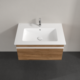 Тумба под раковину Villeroy & Boch Venticello 75,3х50,2 см ДСП дуб канзас/ручка алюминий белый A93402RH