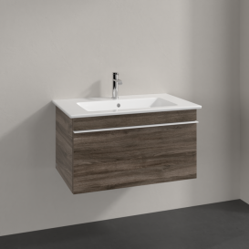 Тумба под раковину Villeroy & Boch Venticello 75,3х50,2 см ДСП каменный дуб/ручка алюминий белый A93402RK