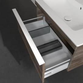 Тумба под раковину Villeroy & Boch Venticello 75,3х50,2 см ДСП каменный дуб/ручка алюминий белый A93402RK