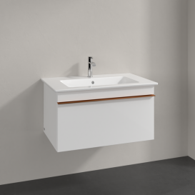 Тумба під раковину Villeroy & Boch Venticello 75,3х50,2 см МДФ глянсовий білий/ручка мідь A93405DH