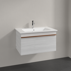 Тумба под раковину Villeroy & Boch Venticello 75,3х50,2 см ДСП/МДФ белое дерево/ручка медь A93405E8