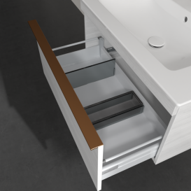 Тумба под раковину Villeroy & Boch Venticello 75,3х50,2 см ДСП/МДФ белое дерево/ручка медь A93405E8