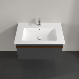 Тумба под раковину Villeroy & Boch Venticello 75,3х50,2 см МДФ глянцевый серый/ручка медь A93405FP