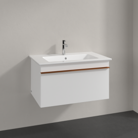 Тумба під раковину Villeroy & Boch Venticello 75,3х50,2 см ДСП/МДФ біле дерево/ручка мідь A93405MS