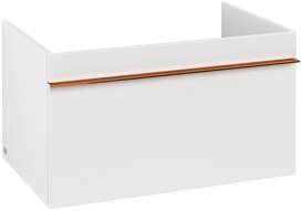 Тумба под раковину Villeroy & Boch Venticello 75,3х50,2 МДФ стекло глянцевое белое/ручка медь A93405RE