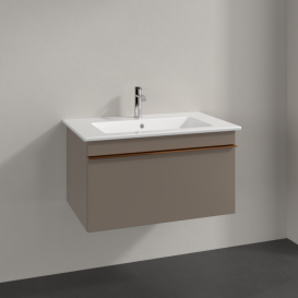 Тумба под раковину Villeroy & Boch Venticello 75,3х50,2 см ДСП трюфель серый/ручка медь A93405VG