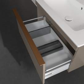 Тумба под раковину Villeroy & Boch Venticello 75,3х50,2 см ДСП трюфель серый/ручка медь A93405VG