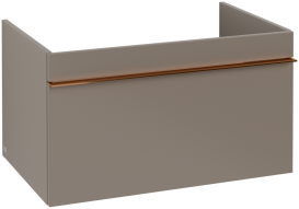 Тумба під раковину Villeroy & Boch Venticello 75,3х50,2 см ДСП трюфель сірий/ручка мідь A93405VG