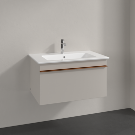 Тумба под раковину Villeroy & Boch Venticello 75,3х50,2 см ДСП мягкий серый/ручка медь A93405VK