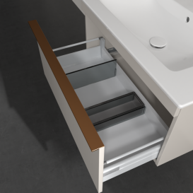 Тумба под раковину Villeroy & Boch Venticello 75,3х50,2 см ДСП мягкий серый/ручка медь A93405VK