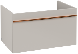 Тумба под раковину Villeroy & Boch Venticello 75,3х50,2 см ДСП мягкий серый/ручка медь A93405VK