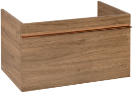 Тумба под раковину Villeroy & Boch Venticello 75,3х50,2 см ДСП дуб канзас/ручка медь A93405RH