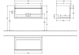 Тумба під раковину Villeroy & Boch Venticello 95,3х50,2 см МДФ глянсовий сірий/ручка хром A93501FP