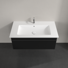 Тумба под раковину Villeroy & Boch Venticello 95,3х50,2 см МДФ черный матовый лак/ручка хром A93501PD