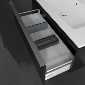 Тумба под раковину Villeroy & Boch Venticello 95,3х50,2 см МДФ черный матовый лак/ручка хром A93501PD