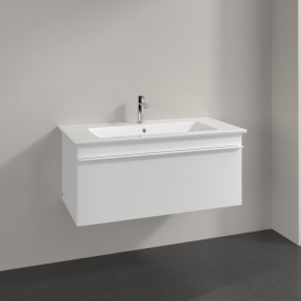 Тумба под раковину Villeroy & Boch Venticello 95,3х50,2 см МДФ глянцевый белый/ручка алюминий белый A93502DH