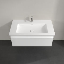 Тумба под раковину Villeroy & Boch Venticello 95,3х50,2 см МДФ глянцевый белый/ручка алюминий белый A93502DH