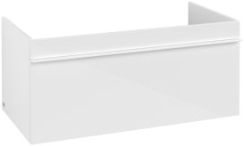 Тумба под раковину Villeroy & Boch Venticello 95,3х50,2 см МДФ глянцевый белый/ручка алюминий белый A93502DH