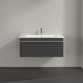Тумба под раковину Villeroy & Boch Venticello 95,3х50,2 см МДФ глянцевый серый/ручка алюминий белый A93502FP