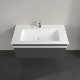 Тумба под раковину Villeroy & Boch Venticello 95,3х50,2 см МДФ глянцевый серый/ручка алюминий белый A93502FP