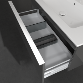 Тумба под раковину Villeroy & Boch Venticello 95,3х50,2 см МДФ глянцевый серый/ручка алюминий белый A93502FP