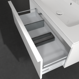 Тумба под раковину Villeroy & Boch Venticello 95,3х50,2 см ДСП/МДФ белый матовый/ручка алюминий белый A93502MS