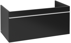Тумба под раковину Villeroy & Boch Venticello 95,3х50,2 см МДФ черный матовый лак/ручка алюминий белый A93502PD