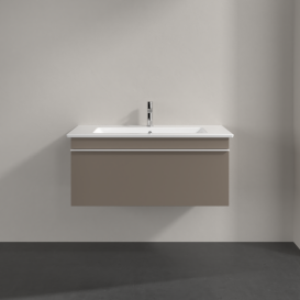 Тумба под раковину Villeroy & Boch Venticello 95,3х50,2 см ДСП трюфель серый/ручка алюминий белый A93502VG