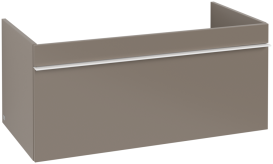 Тумба под раковину Villeroy & Boch Venticello 95,3х50,2 см ДСП трюфель серый/ручка алюминий белый A93502VG