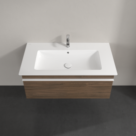 Тумба под раковину Villeroy & Boch Venticello 95,3х50,2 см ДСП дуб аризона/ручка алюминий белый A93502VH