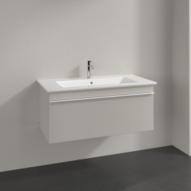 Тумба под раковину Villeroy & Boch Venticello 95,3х50,2 см ДСП мягкий серый/ручка алюминий белый A93502VK
