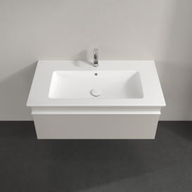 Тумба под раковину Villeroy & Boch Venticello 95,3х50,2 см ДСП мягкий серый/ручка алюминий белый A93502VK