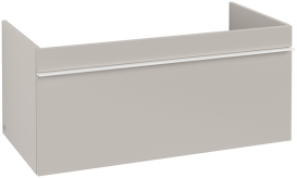 Тумба под раковину Villeroy & Boch Venticello 95,3х50,2 см ДСП мягкий серый/ручка алюминий белый A93502VK