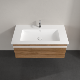 Тумба под раковину Villeroy & Boch Venticello 95,3х50,2 см ДСП дуб канзас/ручка алюминий белый A93502RH