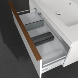 Тумба под раковину Villeroy & Boch Venticello 95,3х50,2 см МДФ глянцевый белый/ручка медь A93505DH