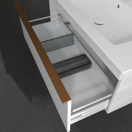 Тумба под раковину Villeroy & Boch Venticello 95,3х50,2 см ДСП/МДФ белое дерево/ручка медь A93505E8