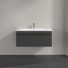 Тумба под раковину Villeroy & Boch Venticello 95,3х50,2 см МДФ глянцевый серый/ручка медь A93505FP