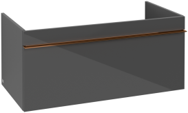 Тумба под раковину Villeroy & Boch Venticello 95,3х50,2 см МДФ глянцевый серый/ручка медь A93505FP