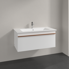 Тумба під раковину Villeroy & Boch Venticello 95,3х50,2 см ДСП/МДФ білий матовий/ручка мідь A93505MS