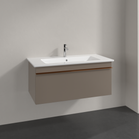 Тумба під раковину Villeroy & Boch Venticello 95,3х50,2 см ДСП трюфель сірий/ручка мідь A93505VG