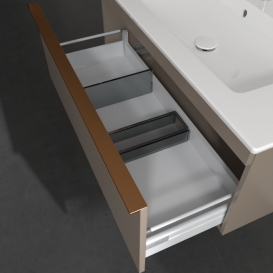 Тумба під раковину Villeroy & Boch Venticello 95,3х50,2 см ДСП трюфель сірий/ручка мідь A93505VG